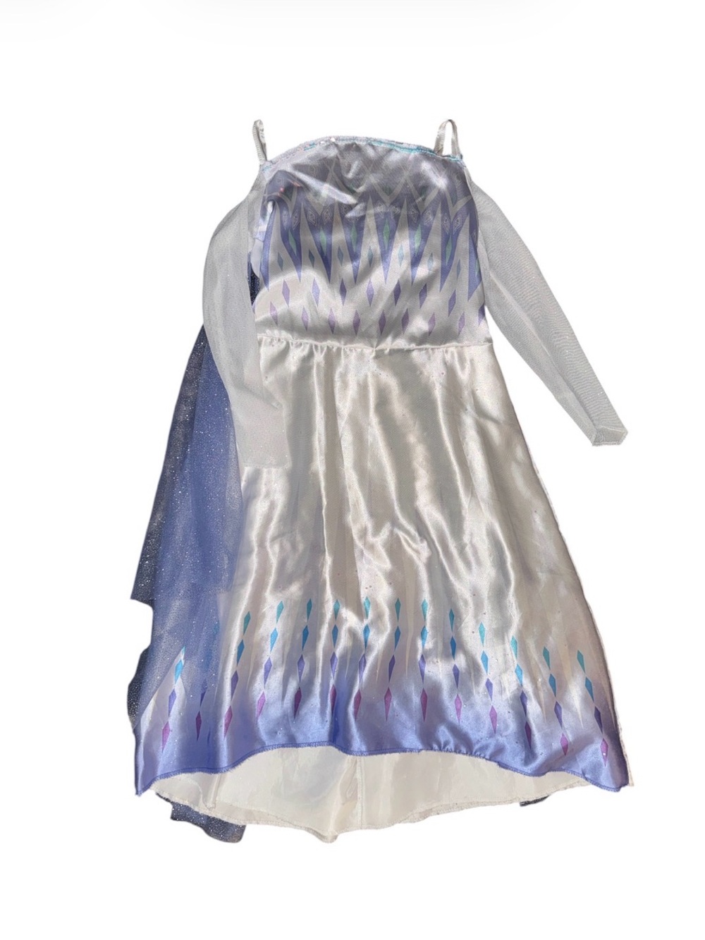 Frozen Elsa Girls White & Purple Sparkle Princess Costume Dress Size 7